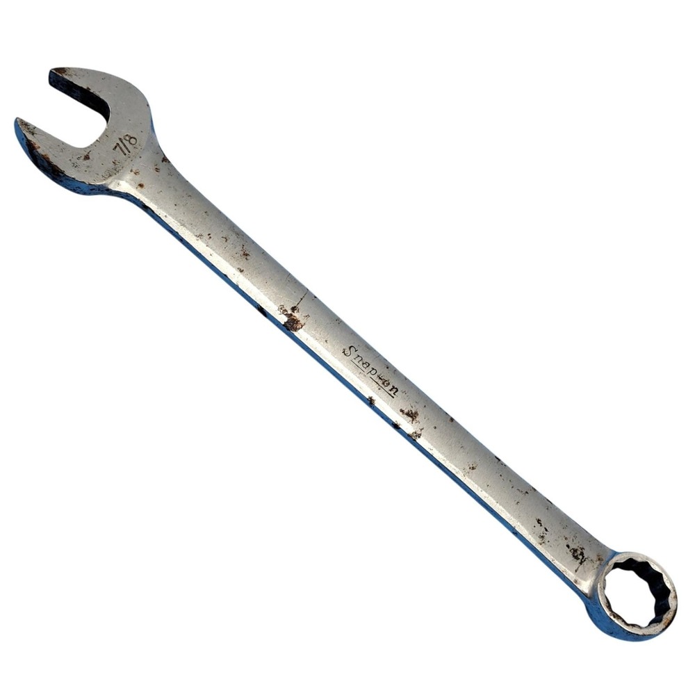 Snap-on Combination Wrench 7/8 Inch 12 Point Box End‎ Open End Vintage Mechanic